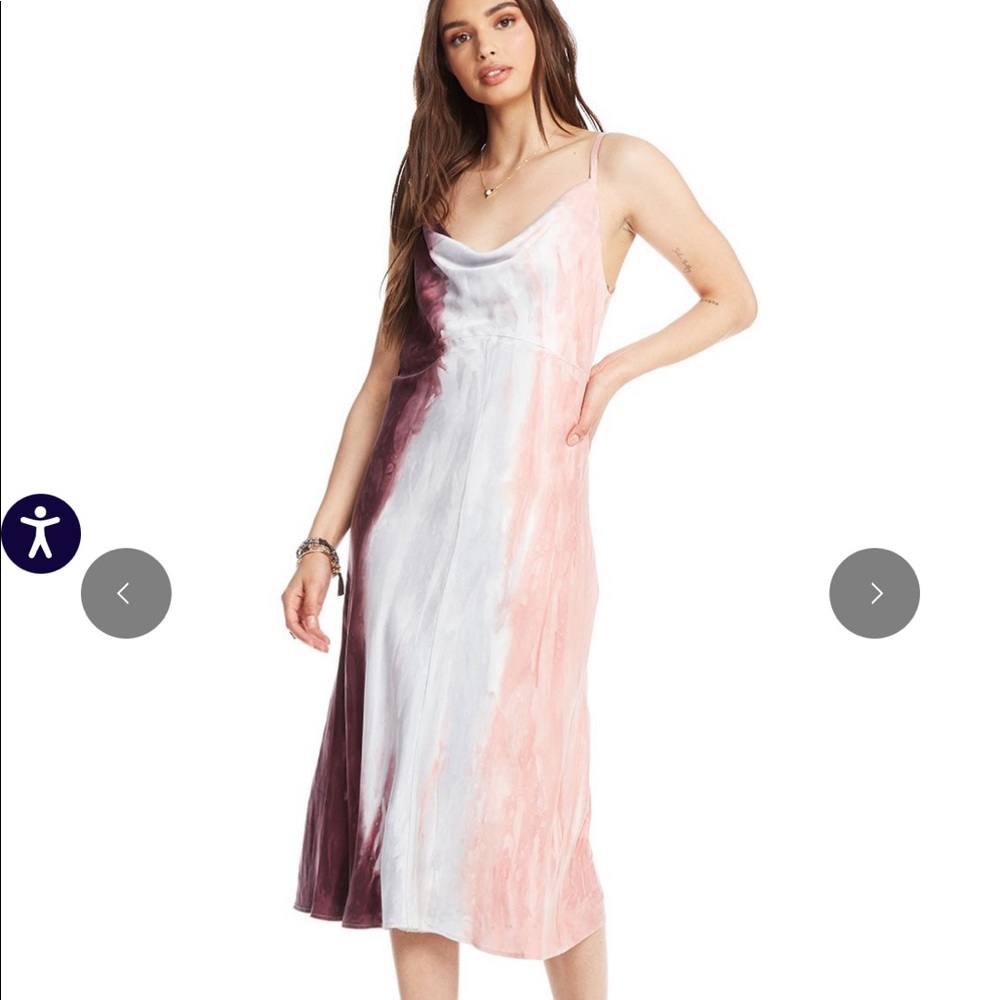 Chaser Cami Silk Pie Tie Dye pink/purple Dress M